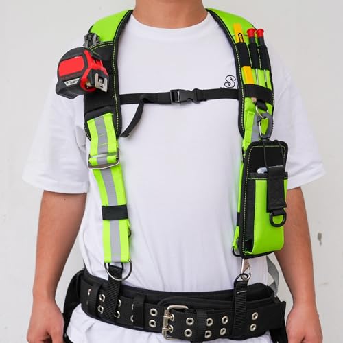image for MELOTOUGH Reflective Safety Tool Belt Suspenders Construction Bag Susp