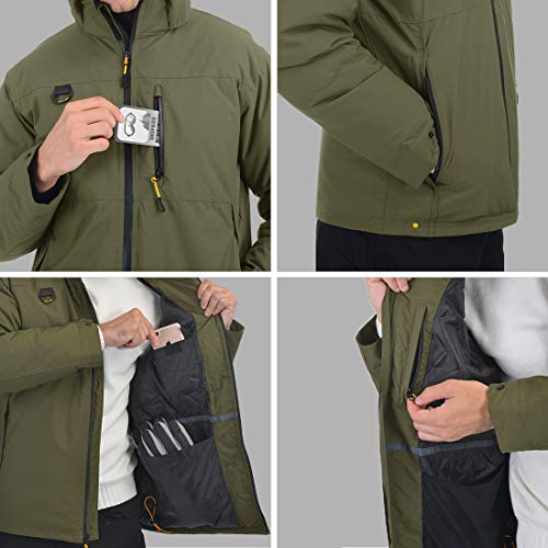image for HARD LAND Men's Ski Jacket Down Insulated Waterproof Winter Jacket Win
