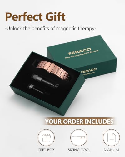 Image of Feraco Copper Magnetic Bracelets for Men,Pure Copper Jewelry Gift