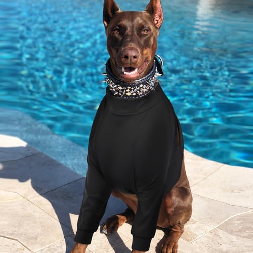 Image of ROZKITCH Dog Surgery Leg Sleeve Front Legs, Pet Anti Licking Wound Elbow Knee Elbow Protector, Dog Recovery Suit Cone Collar Alternative for Joint Care ACL CCL Arthritis Sprain Black S