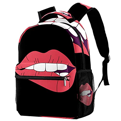Sac à dos de voyage imprimé lèvres pour les sorties scolaires
