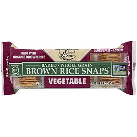 Edward & Sons, Organic Brown Rice Snaps Crackers, Vegetable, 3.5 oz Cover