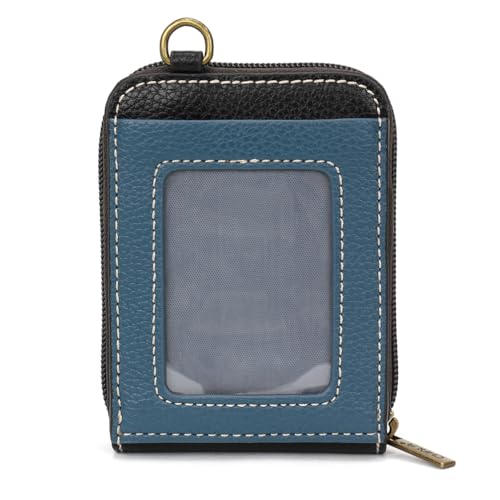 Image of CHALA RFID Cute-C Credit Card Holder Wallet Wristlet - Women Faux Leather Cute-C with Strap