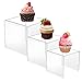HESIN 2 Sets Clear Acrylic Display Stand for POP Figures Cupcake Risers Hoder Shop Retail Bridge Rack 3inch,4inch,5inch