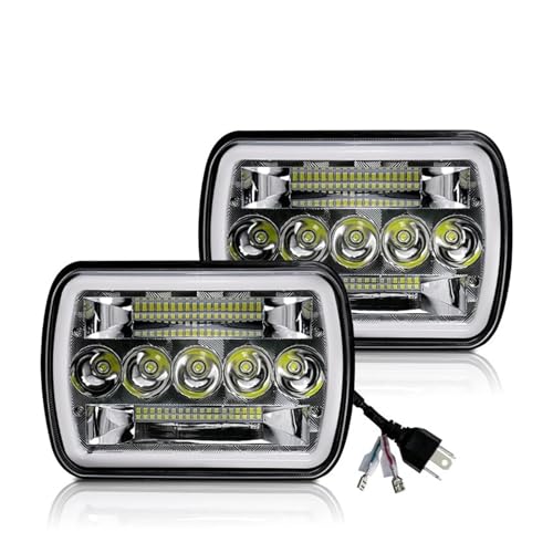 Phare LED 7x6 5x7 Pouces Projecteur Principal Ambre DRL 12V 24V 4x4