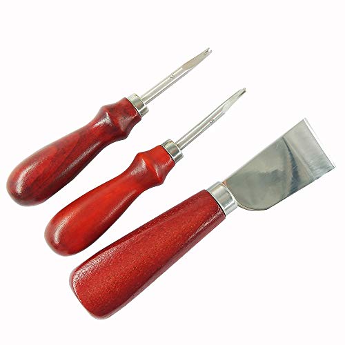 DUJISO 2 Sizes Leather Edge Beveler and Leather Knife Cutting Knife Edging Knife