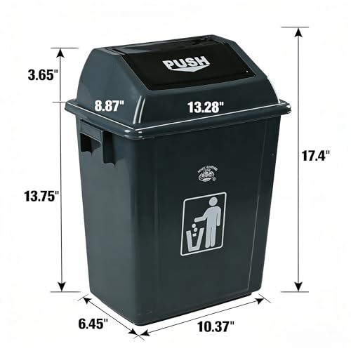 Pack 4 Canecas de Basura Rectangulares 8 Galones Gris miniatura 2