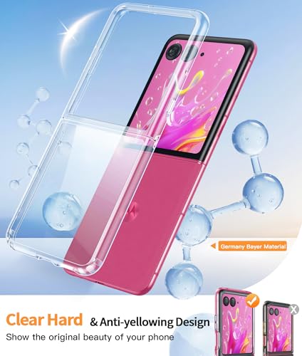 Image of FNTCASE for Motorola Razr-Ultra-2026 /2025 Clear Case with Screen Protector | Anti Yellowing, Military Grade Drop Protection, Rugged Shockproof Phone Cover, Transparent Cell Phone Case
