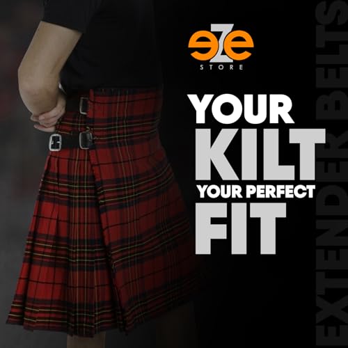 EZE Kilts Extension Straps Genuine Leather Kilts Belt Extender with Buckle - Customizable fit (Set of 3) 7