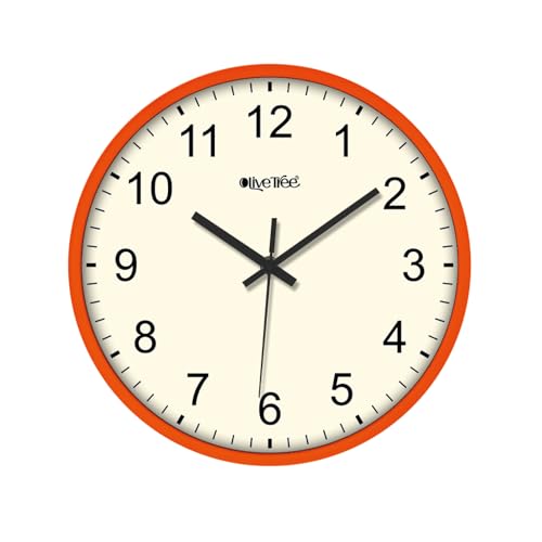 Image of Olive Tree Wall Clock 12 inch Silent Quartz Decorative Multicoloured Wall Clock Non-Ticking Classic Clock Battery Operated Round Easy to Read for Room /Home /Kitchen /Bedroom /Office /School - 9001