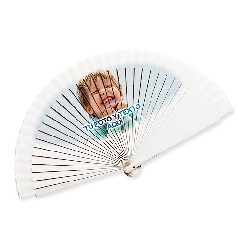 Pla Pla Pla Abanicos de madera personalizados con foto y texto.