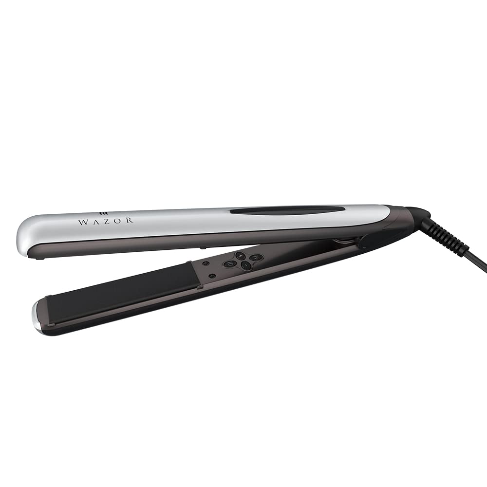 Hair Straightener Flat Iron and Curler 2 in 1 Professional Ceramic Flat Iron Instant Heat Up with Automatic Shut Off and Digital LED Display, Adjust Temperature from 284℉ to 446℉, 1 inch Sliver