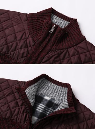 Image of Vcansion Men's Classic Cardigan Sweaters Stand Collar Slim Fit Casual Knitted Sweater