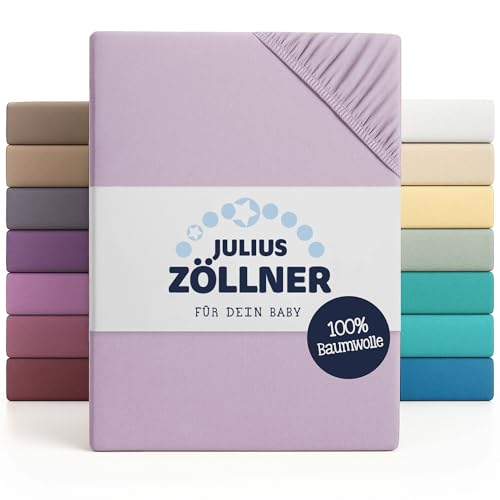 Julius Zöllner Jersey Spannbettlaken für Baby- & Kinderbett, 100% Jersey-Baumwolle, OEKO-TEX Standard 100 zertifiziert, Größe: 60x120cm /...