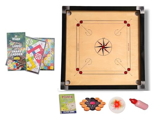 Image of Carrom Board (32 INCH Carrom Round with Vixen Ludo S-1)