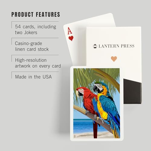 Baraja Lantern Press Parrots, 52 cartas póker para adultos miniatura 3