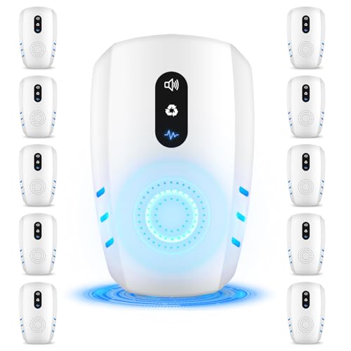 2026 Cvtayn Upgraded Ultrasonic Pest Repellent Indoor Repeller, Mouse Traps, Repellent Roach, Mouse, Bugs, Mosquito, Mice, Spider, Ant, Rodent Repellent Ultrasonic Plug in, 3 Mode Switching, 10 Packs