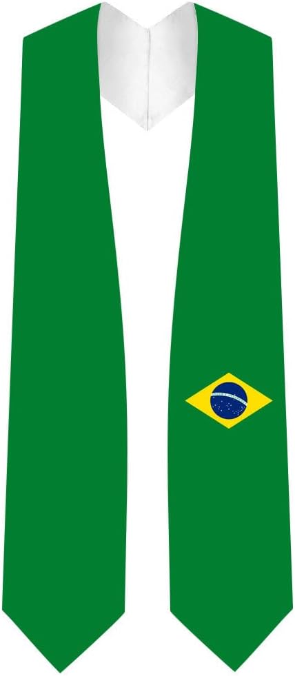 CLERKMANS Flag Graduation Stole - Length & Width Fits All Body Types - Study Abroad International Stole
