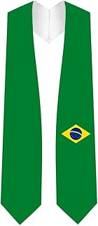 CLERKMANS Flag Graduation Stole - Length & Width Fits All Body Types - Study Abroad International Stole