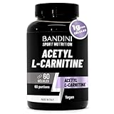 Bandini® ACETYL L CARNITINE 1000 mg (PAR GÉLULES)   Supplément à base de Acetil L Carnitin (60 Capsules)   Idéal pour Athlètes et Sportifs qui Pratiquent une Activité Physique de Haute Intensité
