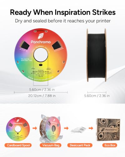 Image of Polymaker Panchroma Matte PLA Filament 1.75mm, High Speed Charcoal Black PLA Bundle 2kg (4.4 lbs), Formerly Polyterra Clog-Free 3D Printer Filament, Accuracy + /- 0.02mm, Fits FDM Printers