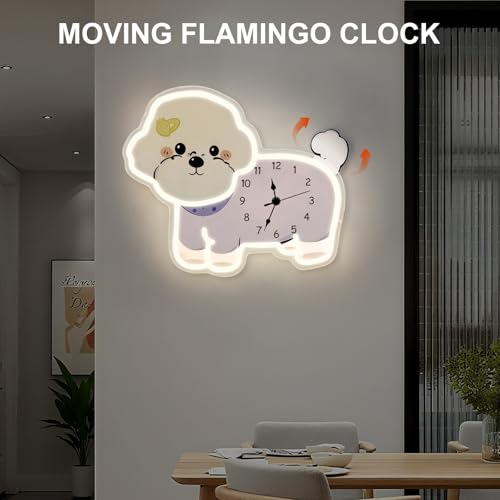 Reloj de Pared Silencioso con Luz LED en Forma de Perro miniatura 2