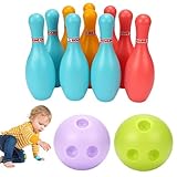 Dimensioni del set da gioco della ciotola: birilli da bowling: 3x4,6x14,5 cm/1,18x1,81x5,71 pollici, palla: 8,5 cm..Adatto a far giocare bambini e adulti.