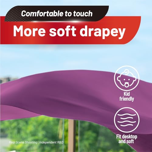 Image of Plastic Table Cloth, 110 Ft X 54 in Plastic Table Cloth Disposable Purple Tablecloth with Any Cut Sliding Cutters Premium PEVA Disposable Tablecloth for Picnics, Parties, Birthdays, Festivals
