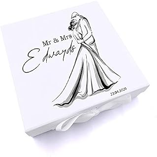ukgiftstoreonline Personalised Wedding Gift Keepsake Memory Box Wedding Couple (Large)