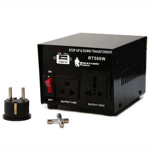 Image of Rockstone Power 500 Watt Heavy Duty Step Up /Down Voltage Transformer Converter - Step Up /Down 110 /120 /220 /240 Volt - 5V USB Port - CE Certified [3-Year Warranty]