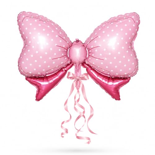 Image of Pink Bow Foil Balloon for Birthday Decoration | Pack of 1 Pcs