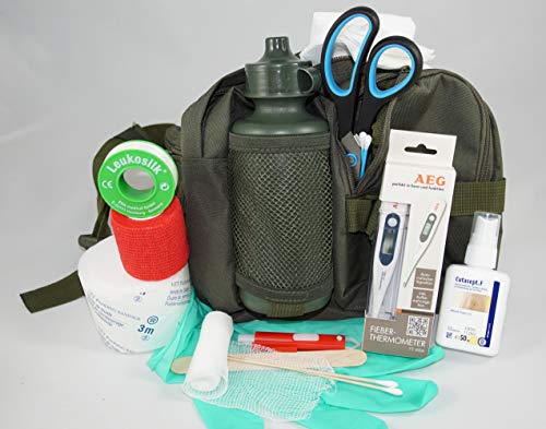apotier24 1.-Erste-Hilfe-Set speziell für den Hund (mit 0,5 l-Flasche)-oliv -– enthält NUR notwendige...