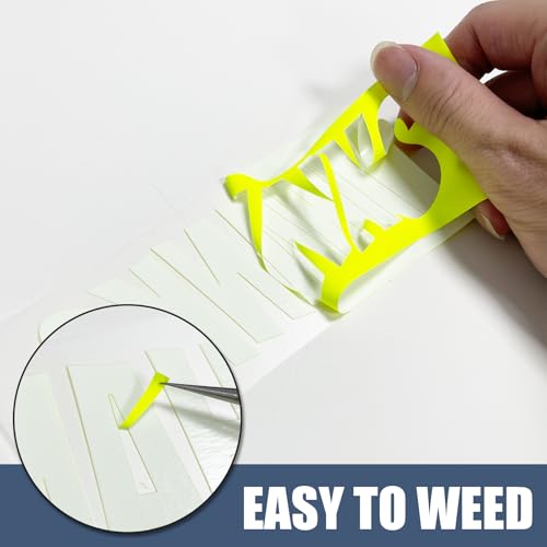 Image of Neon Yellow Heat Transfer Vinyl HTV Roll 12 inch x 15ft. | Easy to Cut, Weed & Transfer, Iron On Vinyl for Cricut, Silhouette Cameo & Other Craft Cutter Cutting Machine