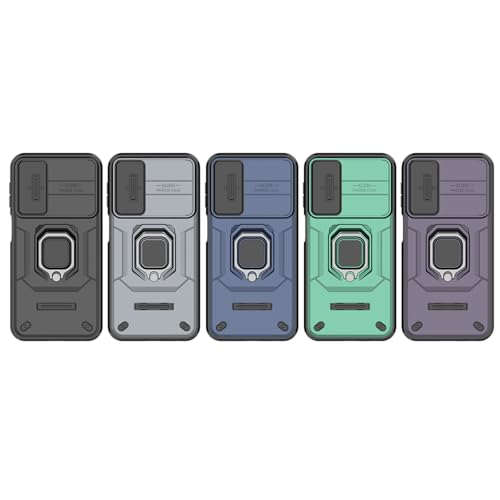 Image of CamShield Pro Case with Slide Camera Protection and 360 Protection Ring Stand Bumper Back Case Cover for Samsung Galaxy A24 4G (Blue)