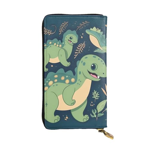 Cute Dinosaur Wallet for Men Women Long Purse Leather Clutch Large Business Handbag Travel Phone Holder Credit Card Holder Money Case with Zipper Leather Wallets Gift