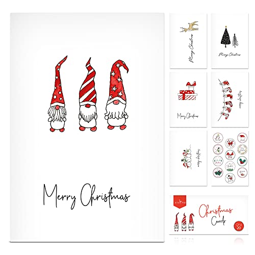 Zicoto ZIC-CHRISTMASCARDS3-185 Beautiful Modern Christmas Cards Set Of 20 cover