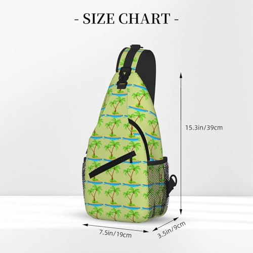 3d Palm Tree Printing Fashion Sling Bag For Men Chest Shoulder Backpack Crossbody Motocycle Daypack For Travel Hiking3