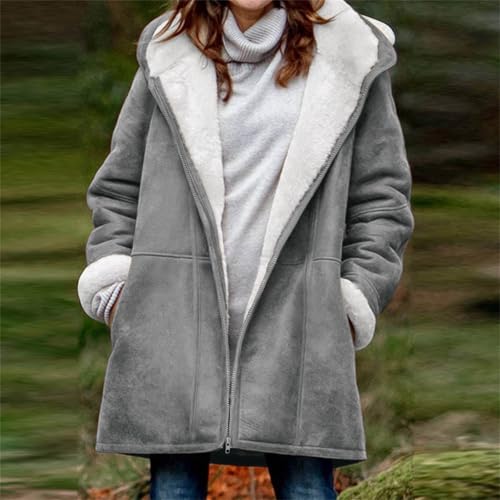 Hood for Women Winter Fall Long Sleeve Velvet Oversized Thermal Fuzzy Hooded Jacket Hoodies Trench Coats Women 20252