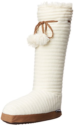 Muk Luks Women's Ribbed Slippers with Poms