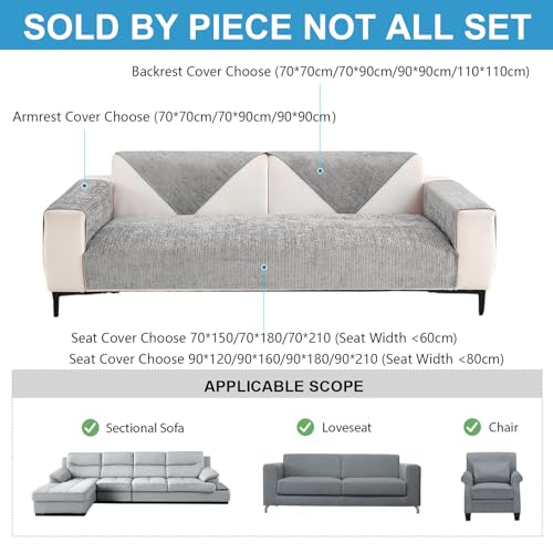 Topchances Soft Chenille Sofa Cover, New Non-Slip Sofa Covers 1 2 3 Seater - Image 3