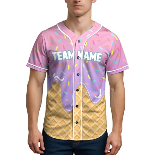 Personalize Baseball Jerseys - Icream Team Uniforms for Employees, Sports Events, Staff Outfits Series 03S