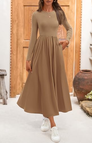 BTFBM Casual Long Sleeve Dresses Spring Dresses 2025 Wedding Guest Dress Midi Dress Flowy Bohemian Long Dress