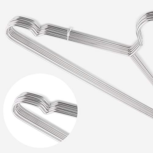 Tosnail 50 Pack Stainless Steel Strong Wire Metal Hangers Heavy Duty Clothes Hangers - 16.5"/42Cm #TOP5
