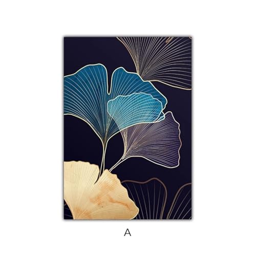 Affiches abstraites de feuille de Ginkgo triptyque 80x110cm - 3
