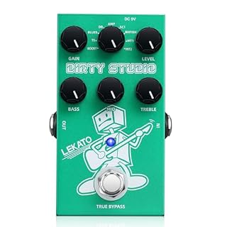 LEKATO Boost Distortion Overdrive Digital Guitar Effect Pedal with 9 Tones, 3-band EQ, True Bypass, Combo Clean Pedal for Electric Guitar - Les Beatles, Paul McCartney, John Lennon, RIngo Starr, George Harrison
