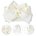 Tucnoeu 3pcs Baby Girl Headbands with Bows - Soft Stretchy Newborn Bows for Girls, Infant Toddler Hair Accessories (White, Ivory, Pink)