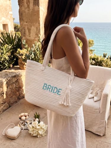 Bolso tote novia para boda y luna de miel miniatura 3