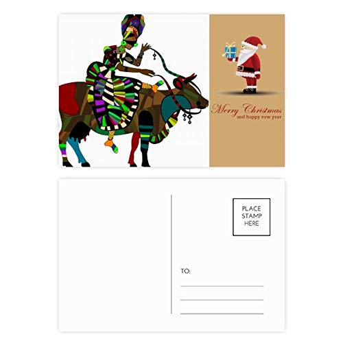 Cartes postales Vache Ride minorité chinoise pour rompre avec les cartes de Noël banales