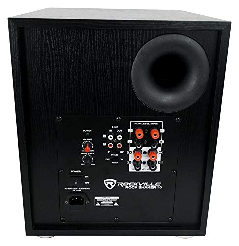Rockville Rock Shaker 10 Black 600W Powered Subwoofer, Class-D Amp, Adjustable Crossover, MDF Enclosure, for Home Theater and Studio by Rockville - Image 4