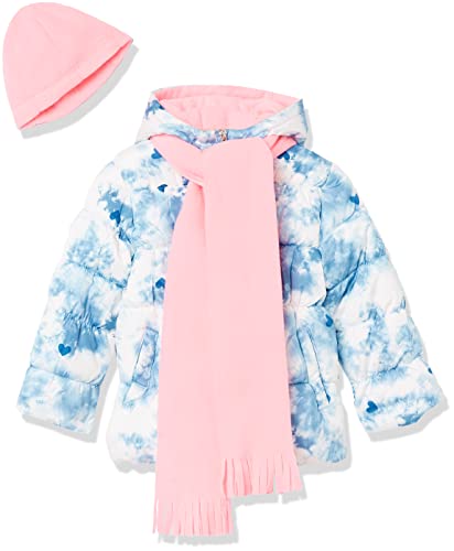 Pink Platinum Girls' Gwp Puffer Jacket With Hat Scarf Combo, Blue, 3T #TOP12